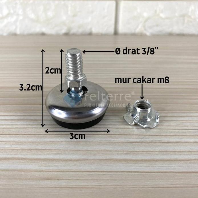 KAKI ADJUSTER STABIL GOYANG FELTERRE ADJUSTER LEMARI /MEJA/RAK