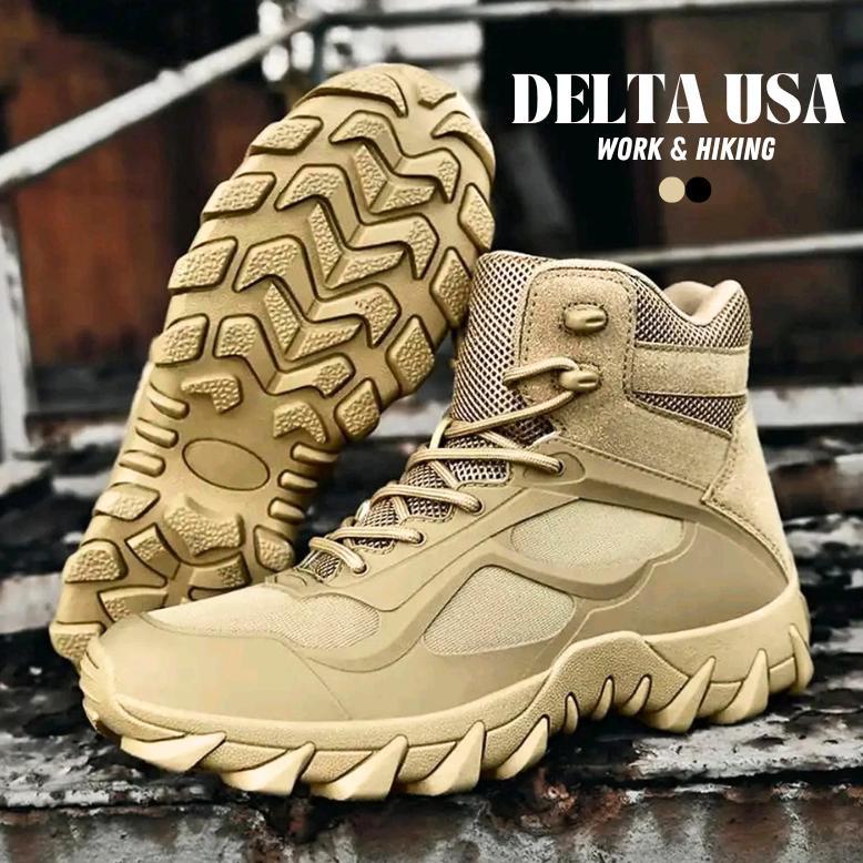 Grade Ori Sepatu Safety Pria Ujung Besi Delta - Sepatu Boots Pria Gunung Hiking Outdoor Tracking Adv