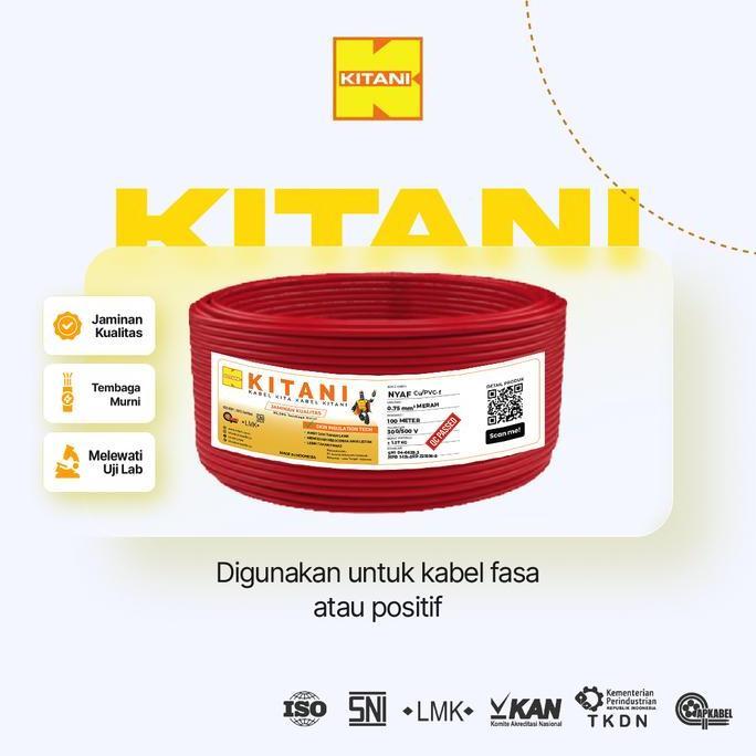 KITANI - NYAF 0.75 mm - 100 Meter - Kabel Listrik Tembaga Serabut