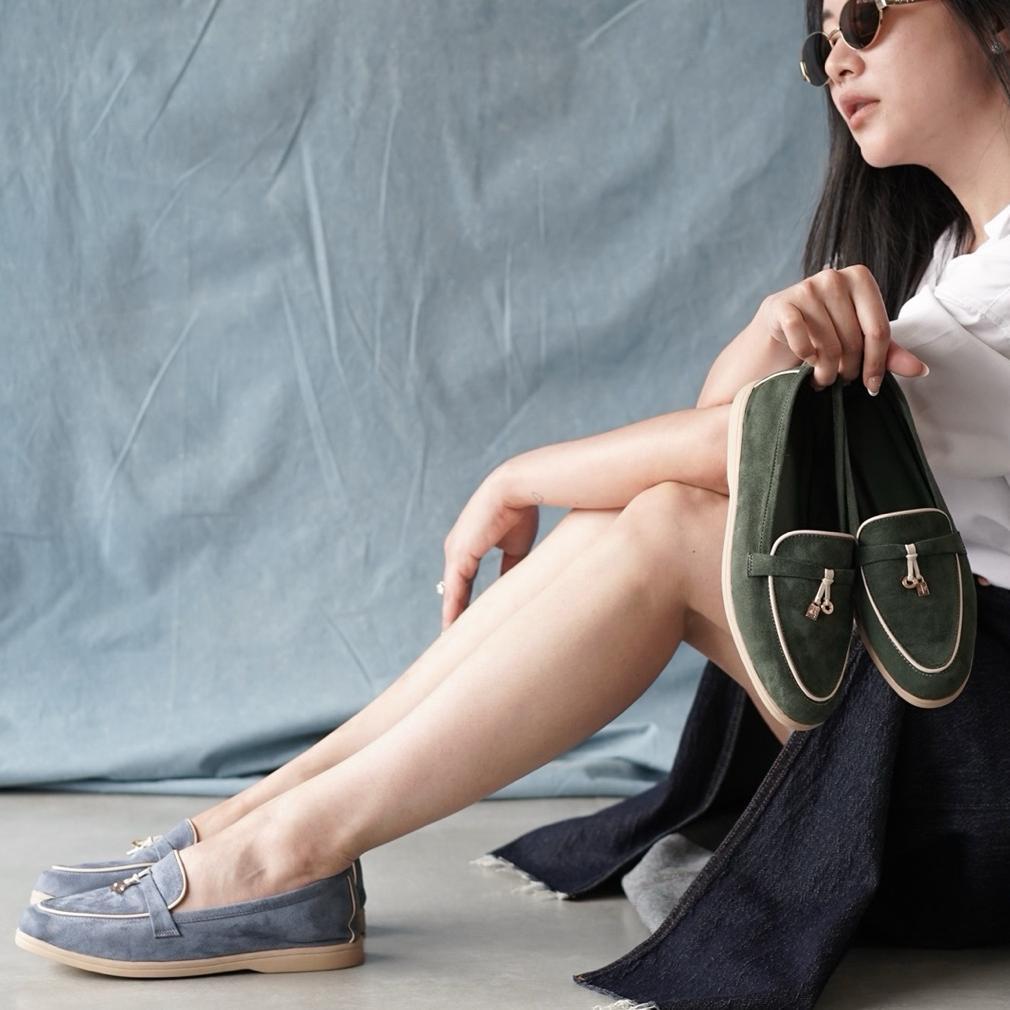 favorit sava | clara loafers wanita suede korea