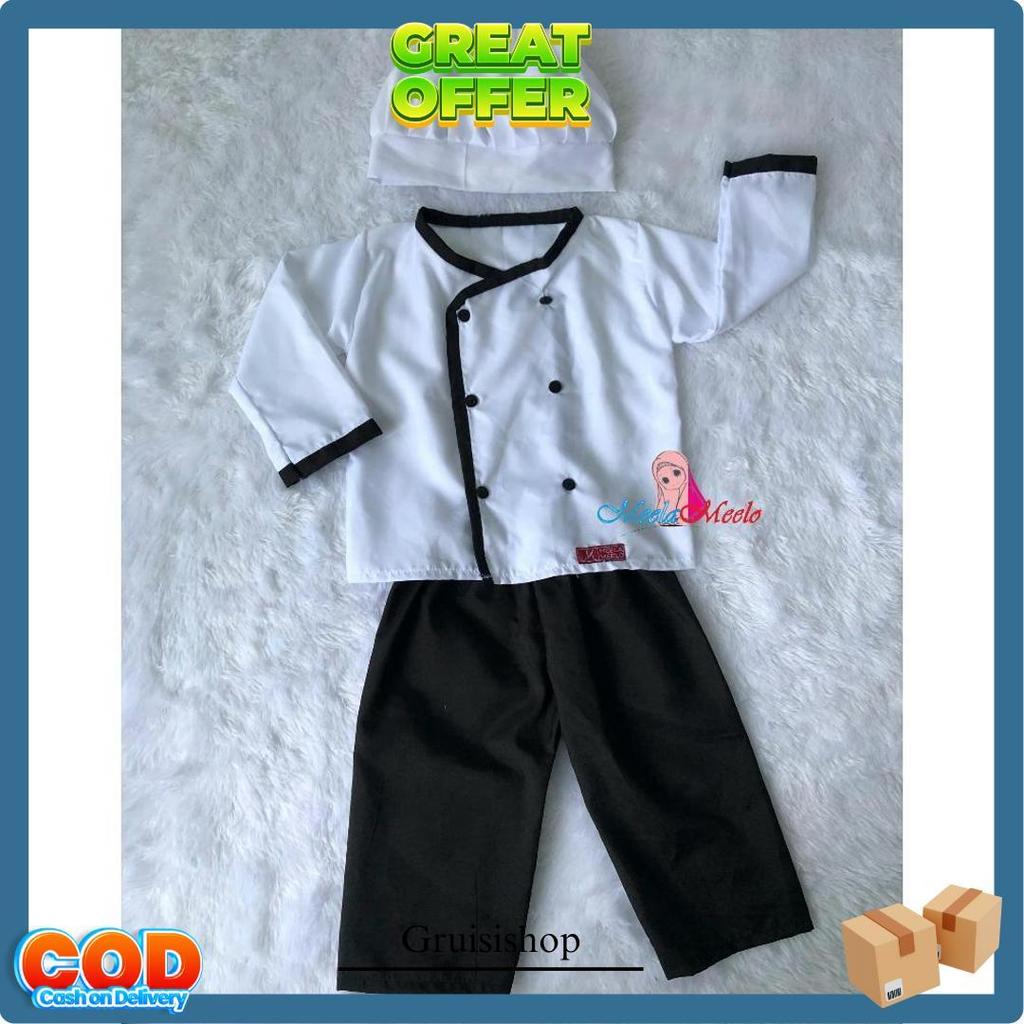 Baju Koki Chef Anak Laki Laki Kostum Foto Bayi Newborn Photoshoot Terlaris