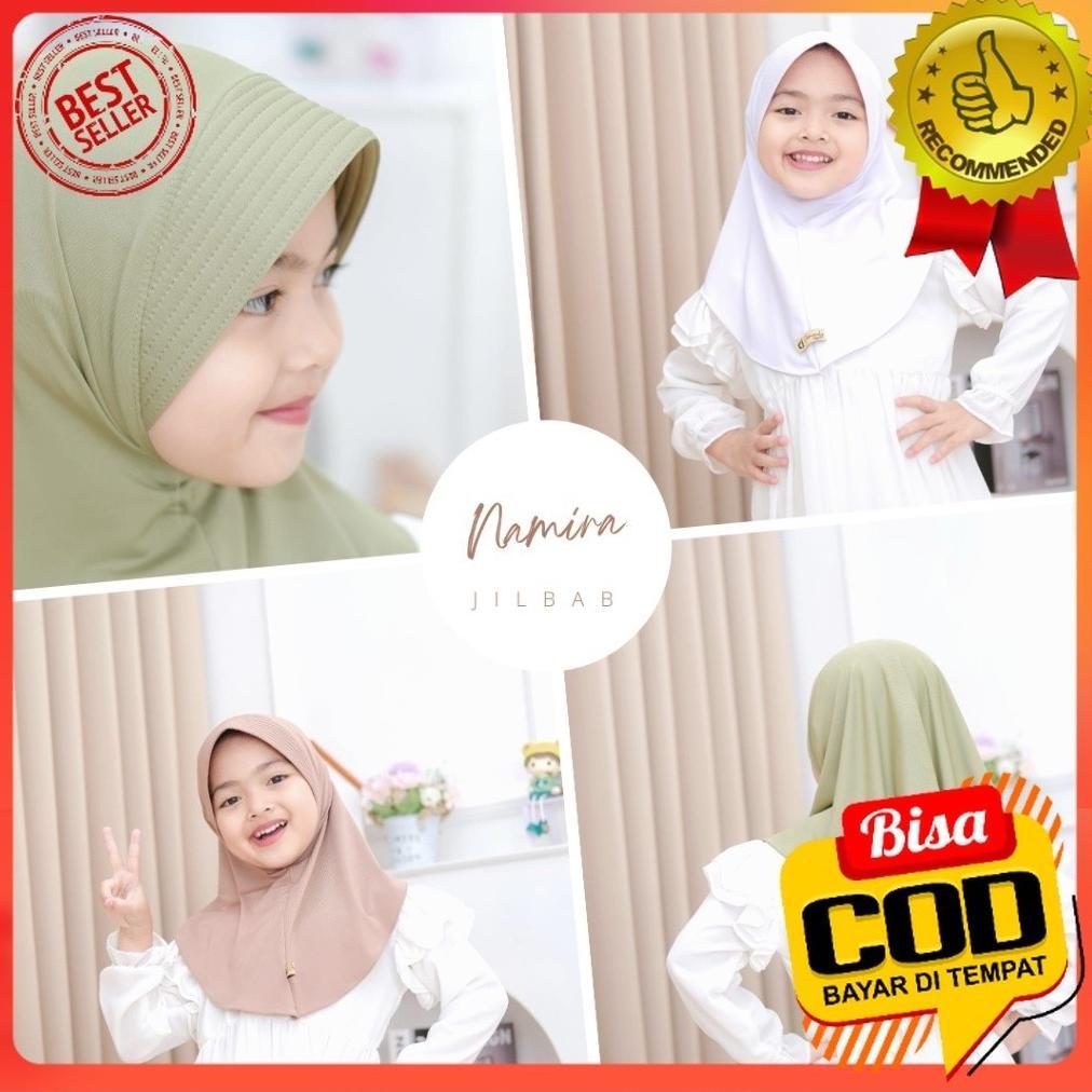 Promo Ss - Kerudung Jilbab Anak Namira Sport Usia 4-6Th By Desmonda Hijab Bahan Jersey Balon