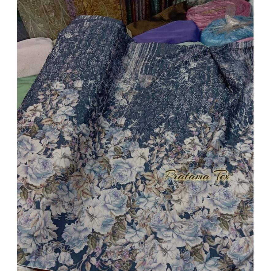 Mewah Kain Sutra Silk Motif Premium. Kain Semi Sutera Motif Grade A ( Per 1/2 Meter)