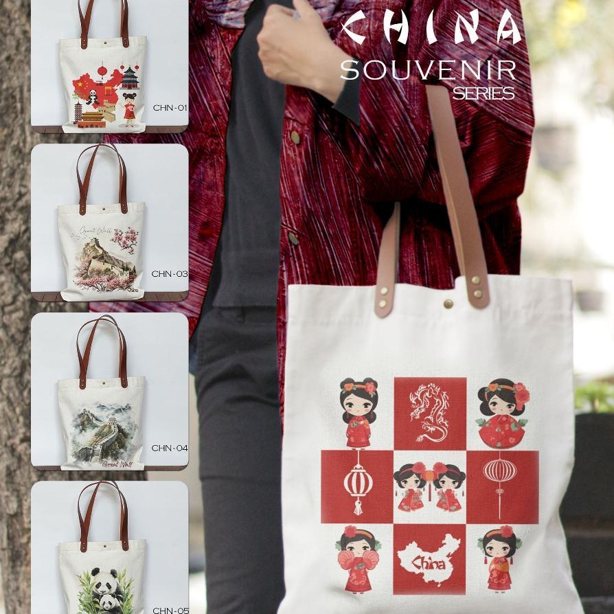 Totebag Kanvas Souvenir China Tas Canvas Oleh Oleh Cina