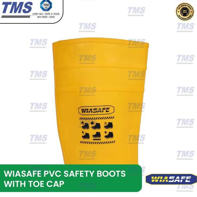 Grosir Sepatu Safety Boots Kuning  Wiasafe Pvc Safety Boots  Toe Cap - Original