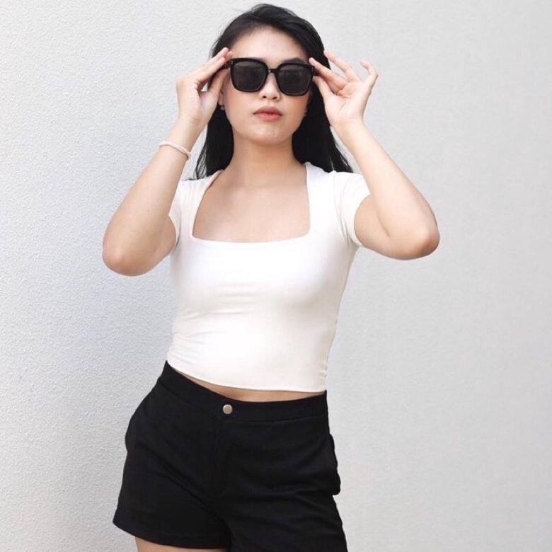 Promo  Kasha Crop Top Jersey Square Korea