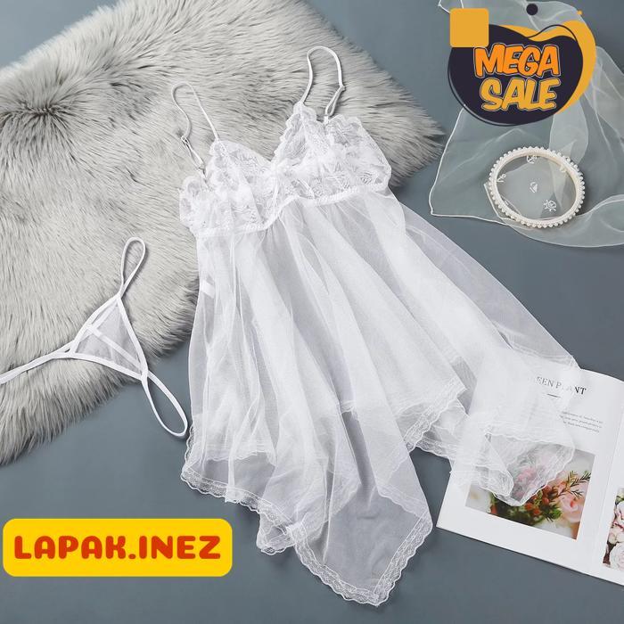 LINGERIE SET DRESS SESERAHAN TRANSPARAN BAJU TIDUR WANITA BABYDOLL A125 TIDUR BY INE'Z COLLECTION
