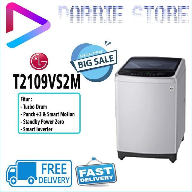 LG T-2109VS2M MESIN CUCI TOP LOADING WASHER T2109 2109VS2M T2109VS2M