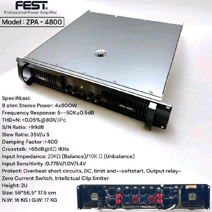 Promo Power Fest Zpa 4800 Original Amplifier Fest Zpa4800