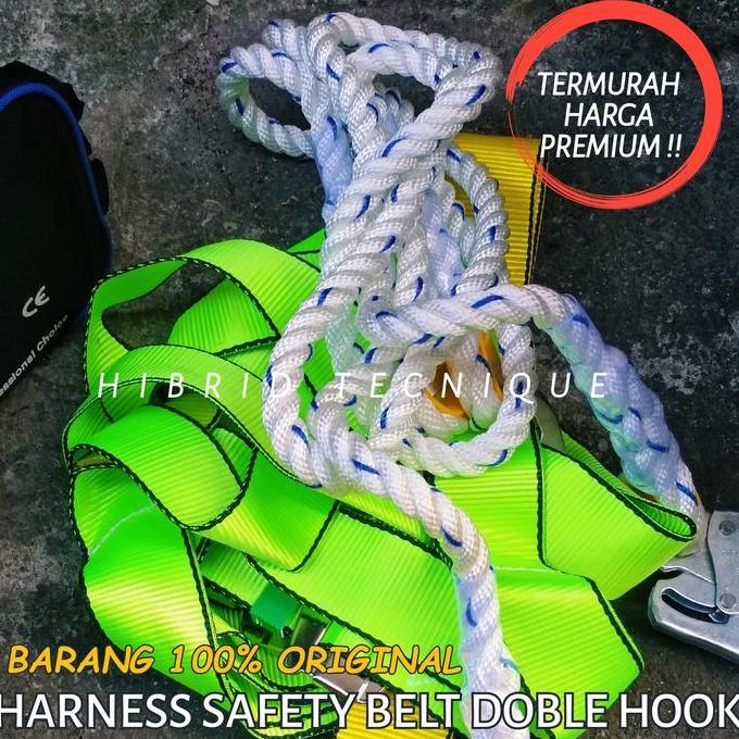 Murah Full Body Harness Safety Belt Dobel Hook / Harness Keselamatan Safety Gear Asli