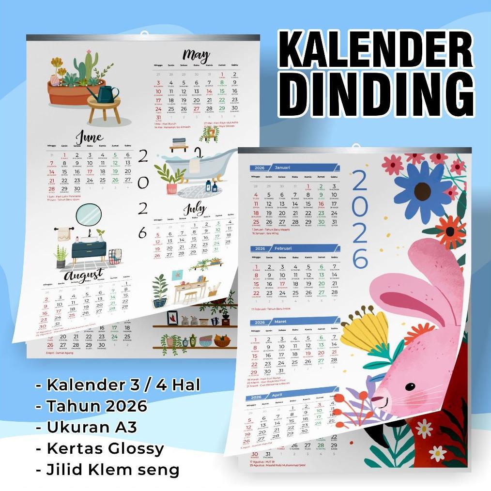 original kalender dinding - wall callendar - kalender gantung 2026, kalender aesthetic