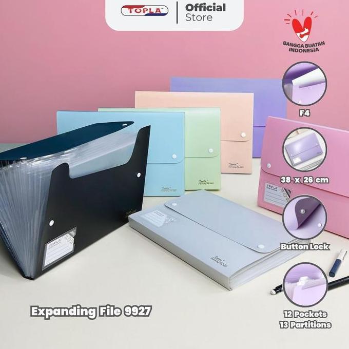 Topla Map Harmonika Dokumen Expanding File 9927 Map Harmonika Folio F4 13 File Warna Pastel Aestheti