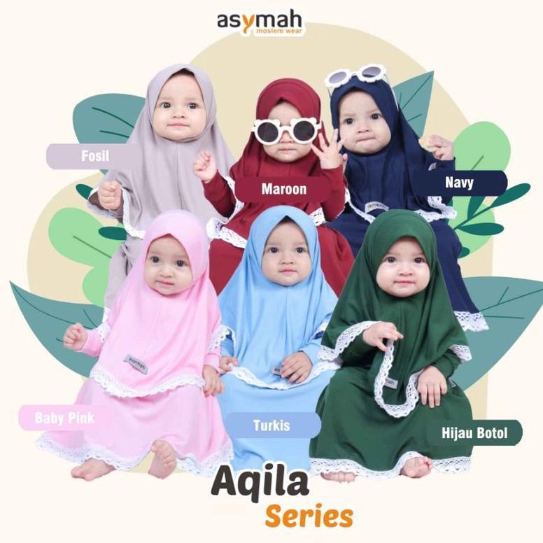 ASYMAH Gamis Anak Balita Usia NB-3 Tahun Gamis Bayi Lucu Aqila Series Renda