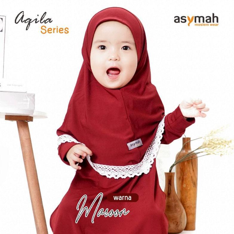 ASYMAH Gamis Aqila Series - Gamis Anak Bayi warna Maroon