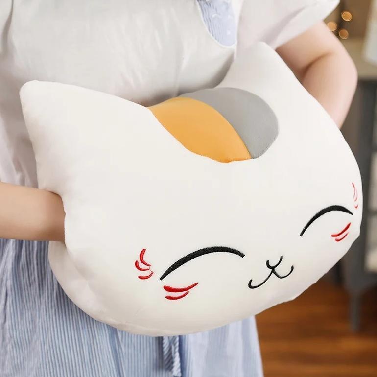 Terbaru Bantal Boneka Mewah Nyanko Sensei Penghangat Tangan Buku Teman Natsume Boneka Berbulu Kucing