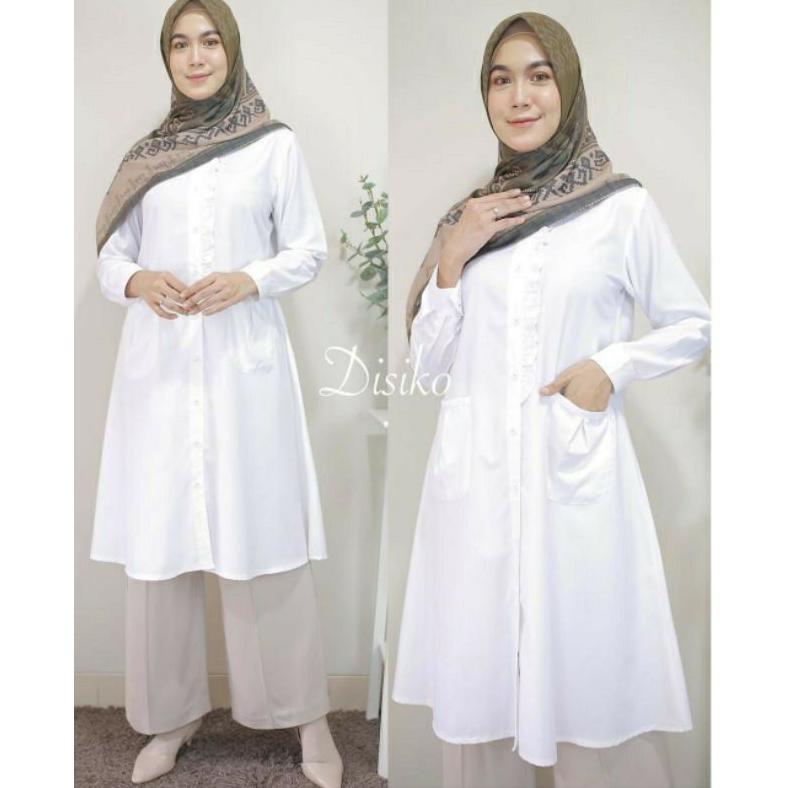 ORIGINAL Baju atasan Tunik Wanita Terbaru 2025 / Lemia Tunik katun toyobo putih series  Design By Di