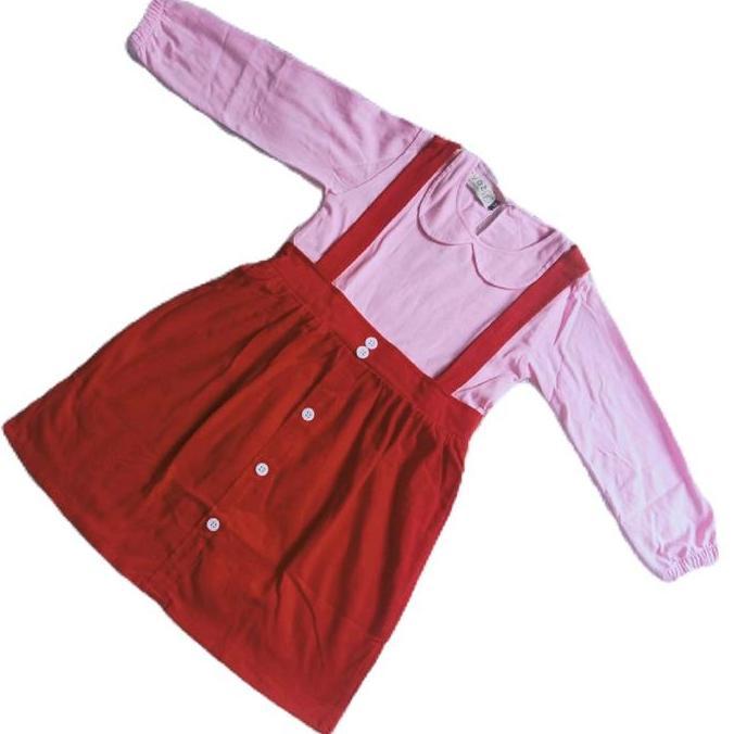 devimastore - baju anak perempuan pink merah/ dress anak perempuan merah