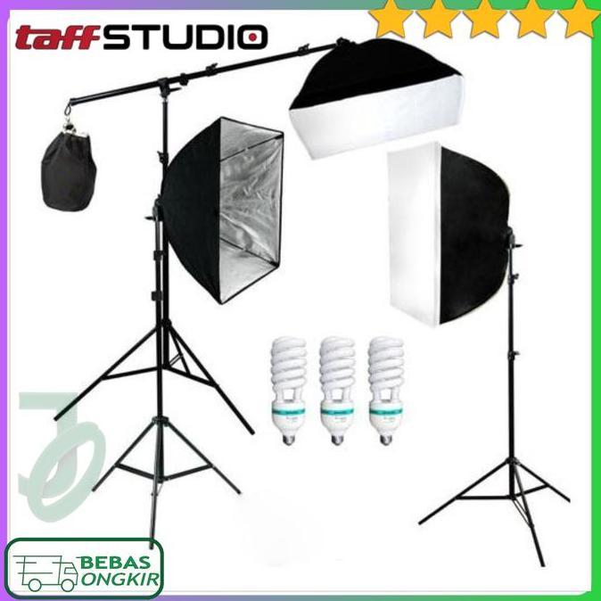 TERBARU - Foto Studio Lighting Kit Photography Youtube Vlog TaffSTUDIO D-HZ7 Softbox Lampu Camera