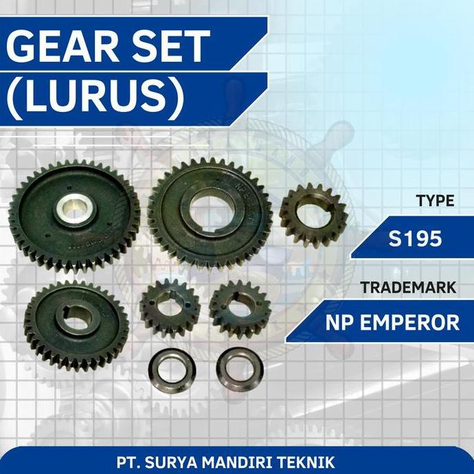 BEBAS ONGKIR - S195 GEAR SET LURUS (BLACK) NP EMPEROR
