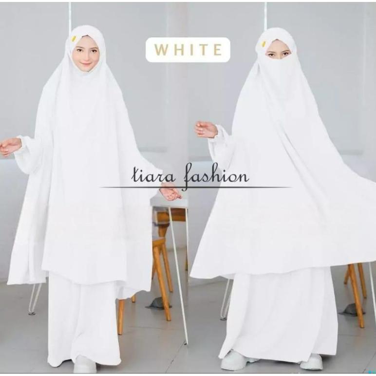 Berkualitas French Khimar Set Gamis Crinkle Flowy Adem