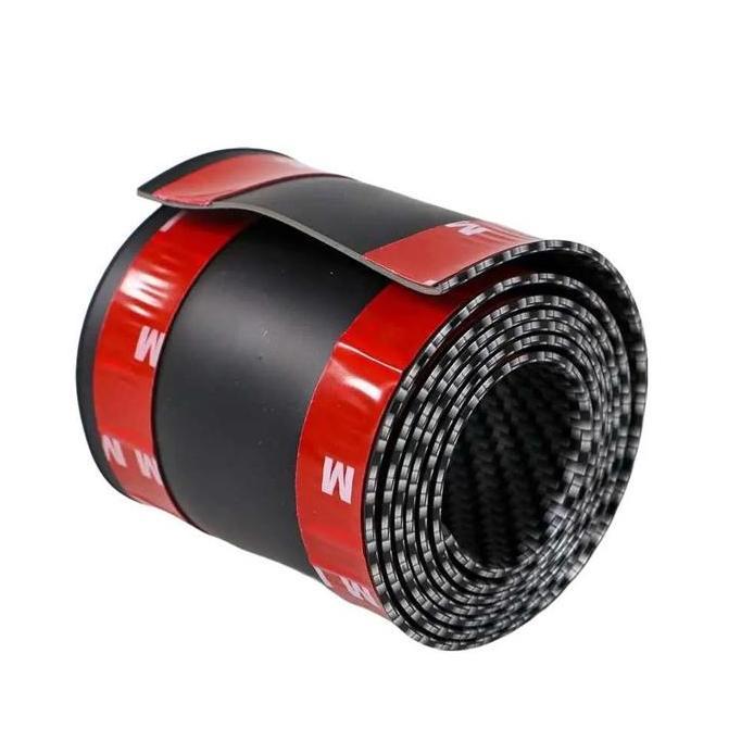 Stiker Vinyl Mobil Carbon Fiber Rubber Strip Bumper Guard 100cm YSB190 Stiker Truck Tampilan Sporty 