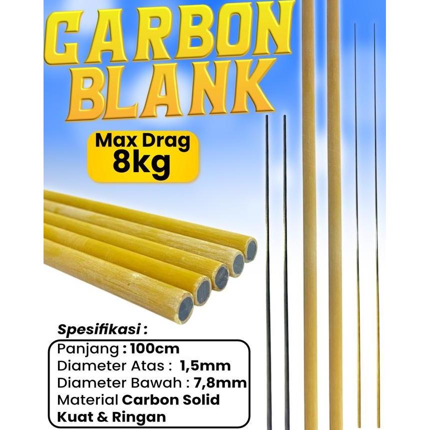 Carbon Blank Sutet Solid Bubut 100cm Kuat Untuk Pancing Ringan (TERBAIK) (TERBARU) (TERMURAH)