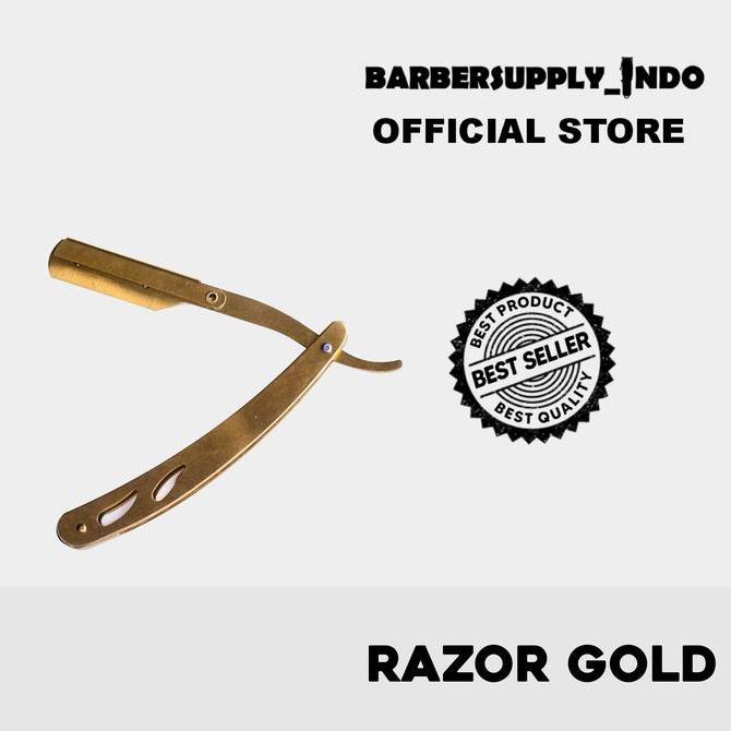 RAZOR PISAU CUKUR SHAVING STAINLESS PREMIUM SILET CUKUR GOLD
