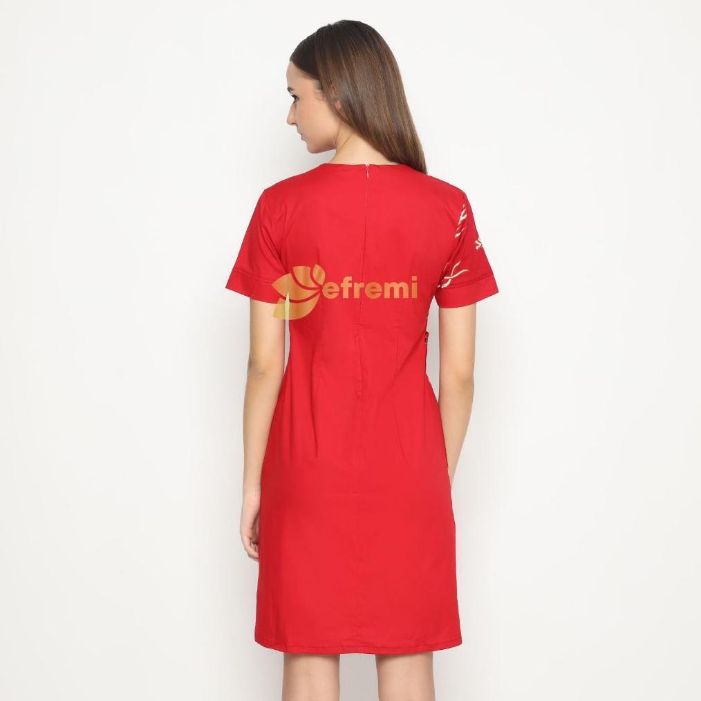 Tahan Lama Td163 Dress Batik Modern/Batik Cheongsam /Party Dress Imlek Trendy Batik Seragam Kantor #