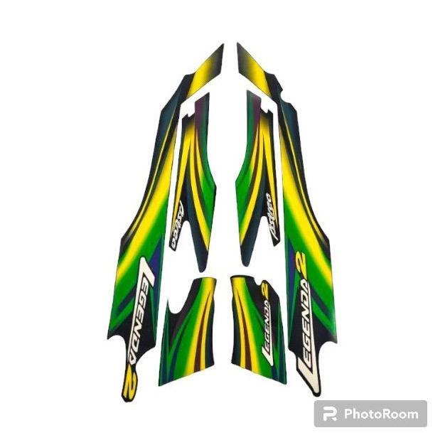 stiker stripe striping polet list body honda astrea legenda 2 model standar warna hijau