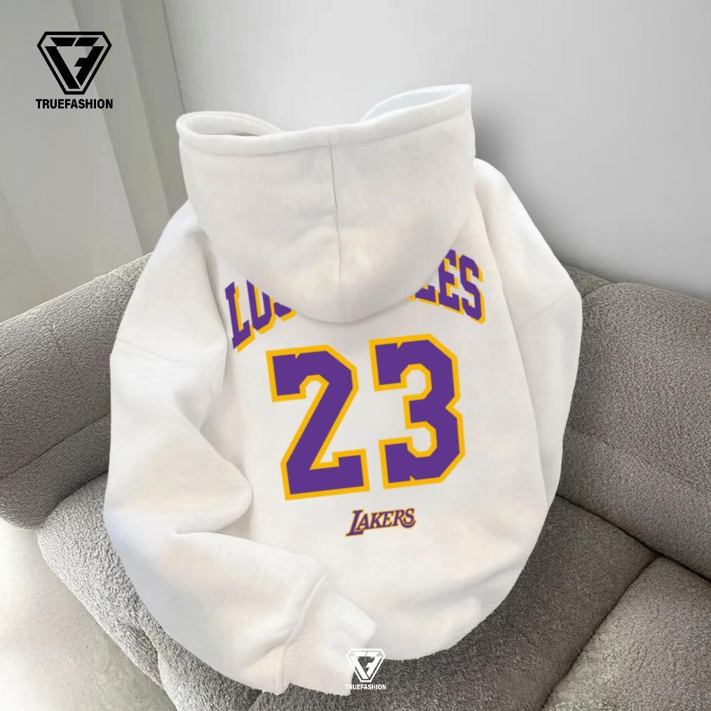 cuci gudang tf - oversize hoodie wanita dan pria los angeles 23 lakers jumper sweatshirt korean styl
