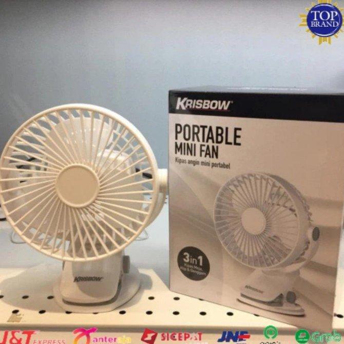 DR245 - Krisbow portable mini fan / kipas genggam / kipas angin jepit krisbow