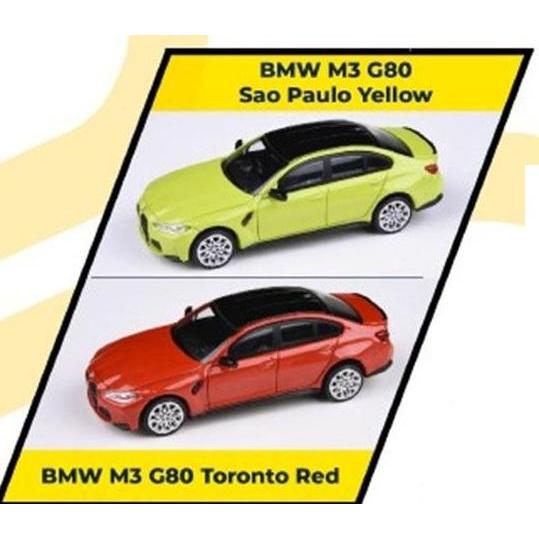1/64 PARA64 BMW M3 G80 Sao Paulo Yellow Toronto Red Diecast Mobil