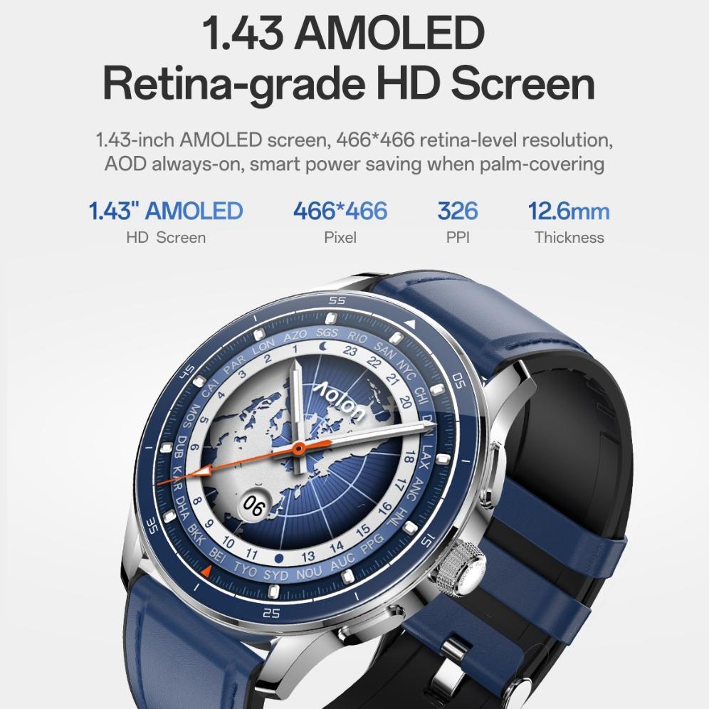 recommended [2026 new] aolon prime x smartwatch 3d 1.43 inch amoled tali ganda original pria dan wan