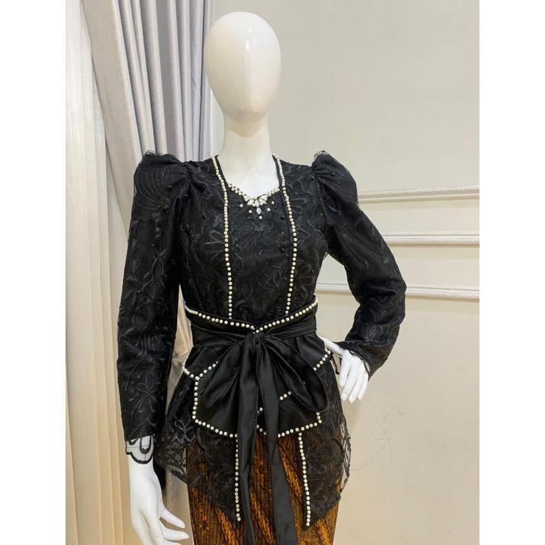 Cuci Gudang Kebaya Puff + Obi Belt Motif Bunga S-Xxl