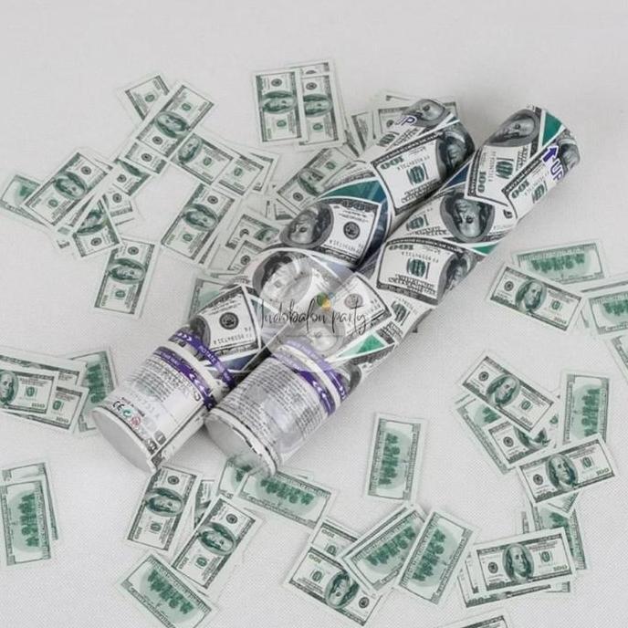party popper dollar / confetti 50 cm dollar