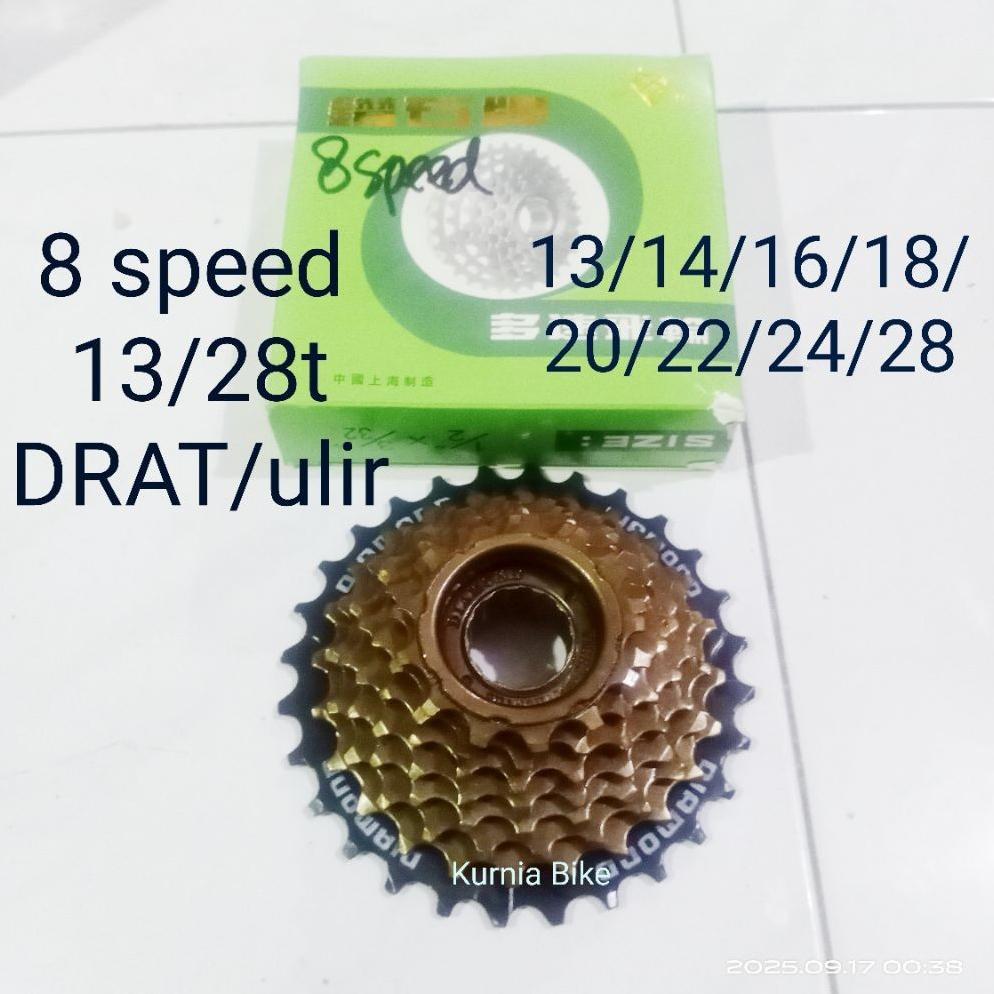 Gir Diamond 8 Speed Ger Freewheel Gear Sepeda Mtb Minion Kalcer Commuterbike Fixie 13/28T Model Drat