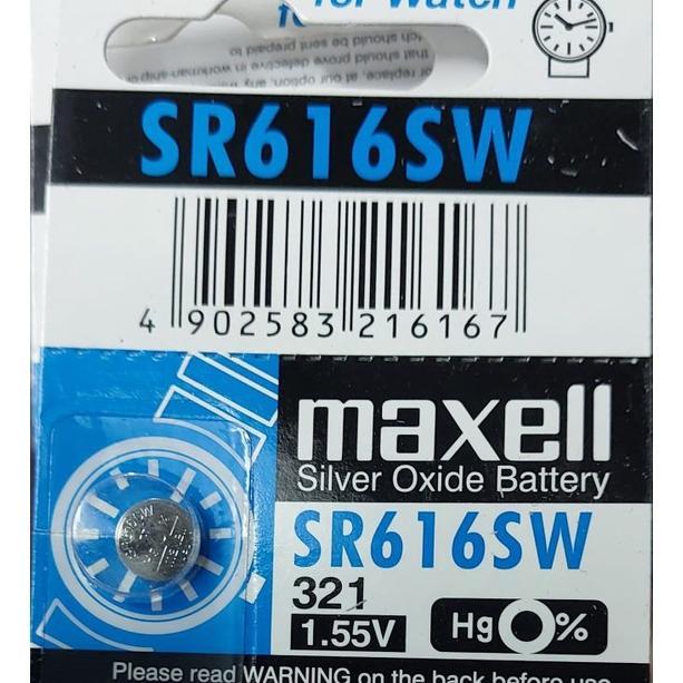 Batre Jam Original 321 Sr616Sw Maxell Sr 616 Sw Maxell Silver Oxide Battery 1.55V