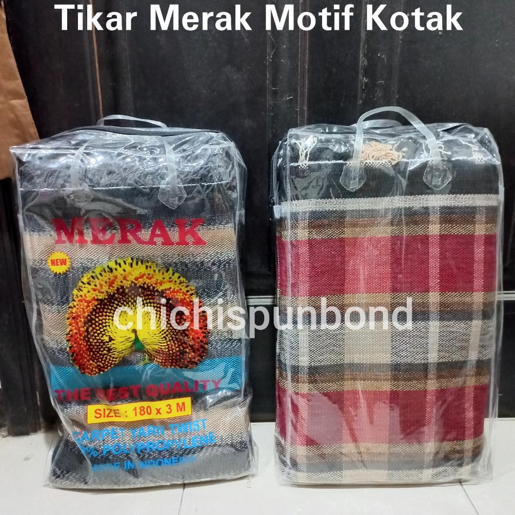 Tikar Lipat Tenun Merak Motif Kotak Full Benang Merak Motif Kotak Full Benang
