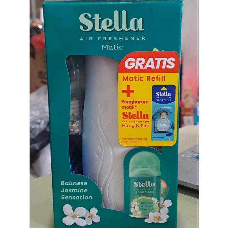 [ Set Alat+Refill ] Stella Matic Box Free Pewangi Mobil Hang N Flip / Pewangi Otomatis Semprot