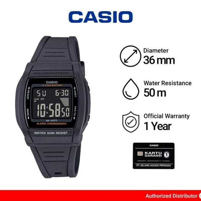 JAM CASIO W-201-1BDF / W201 ORIGINAL BERGARANSI