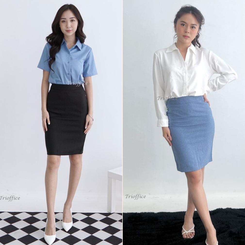 NEW Rok Span Hitam Kerja Formal Pendek Selutut 3/4