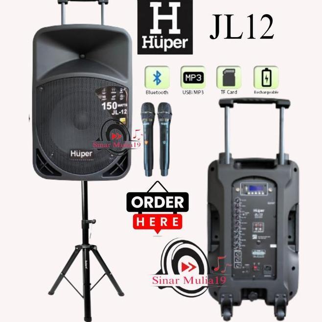 Speaker Portable Huper 12 12 Inch Bluetooth Usb