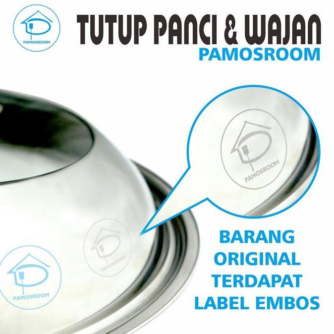 Zatura- Pamosroom Tutup Jan Kuali Panci 34 Cm Tutup Wok Pan Enamel Stainless Dengan Kaca 34Cm
