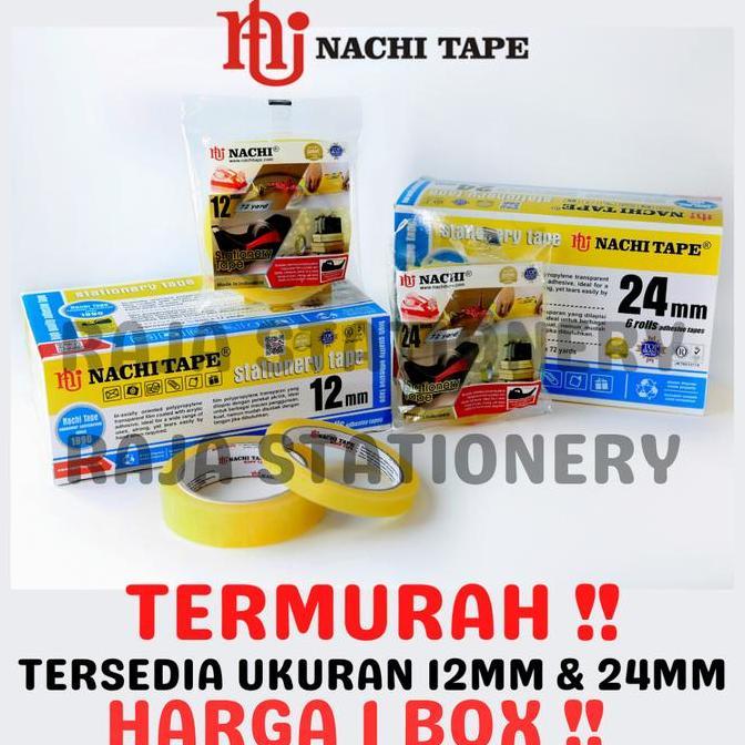 NACHI STATIONERY TAPE 12mm 24mm SELOTIP SOLATIP ISOLASI NACHI DUS [BOX]
