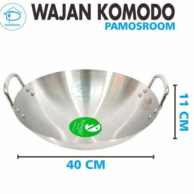 Komodo Kuali Wajan 40cm Penggorengan Stainless Steel Diameter 40cm