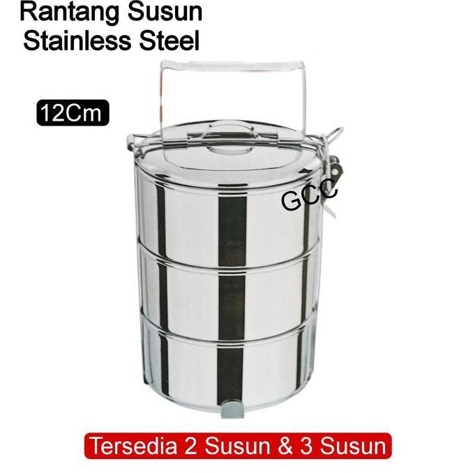 NEW Rantang Susun Kecil Stainless Steel 12 CM Rantang Bekal Susun Stainless Steel Tempat Penyimpanan