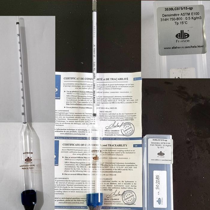 HYDROMETER ASTM 750-800 ALLAFRANCE 314H HYDROMETER BBM BBM PX TURBO ORIGINAL DAN TERPERCAYA