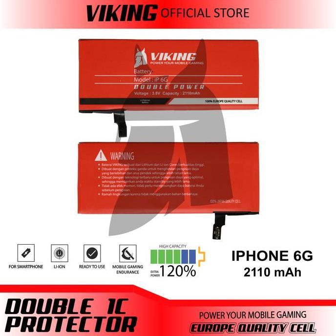 VIKING Baterai Iphone 6 - 6G Double Power