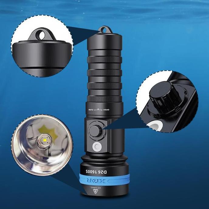 SENTER Selam Diving XTAR D26 CREE XHP35 1600 Lumens Waterproof Bawah laut