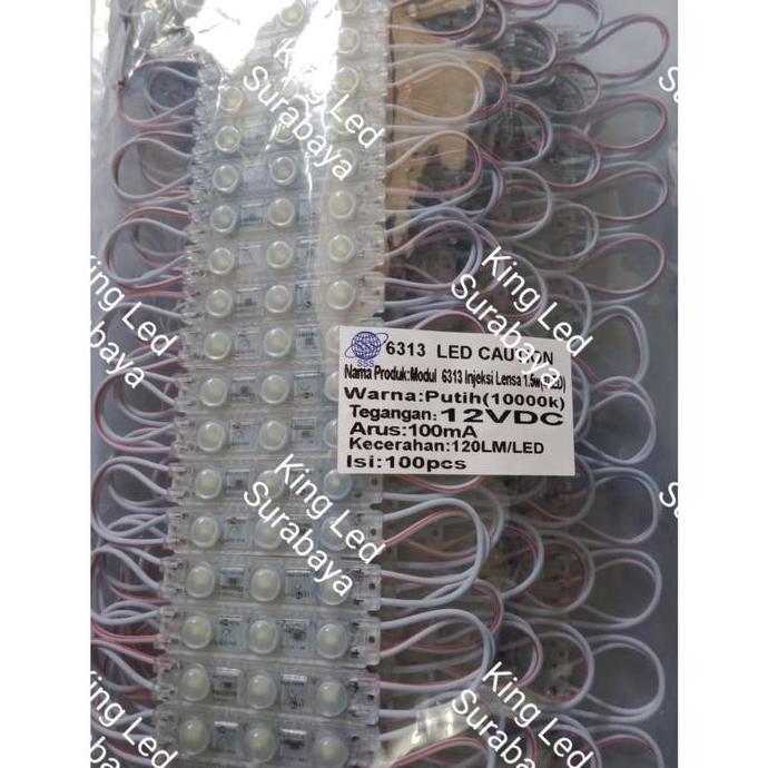 LED Modul 2835 3 Mata Led Lensa SAMSUNG tipe 6313 12V Putih 12 Volt